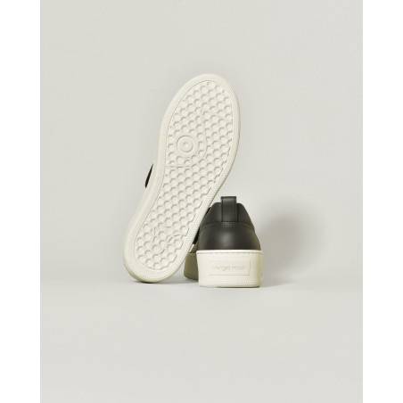 Sneakers en cuir noir à plateforme légère Sergio Rossi