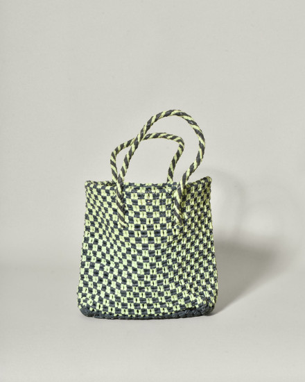 Sac à main tissé en cuir bicolore Dragon Diffusion