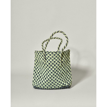 Sac à main tissé en cuir bicolore Dragon Diffusion