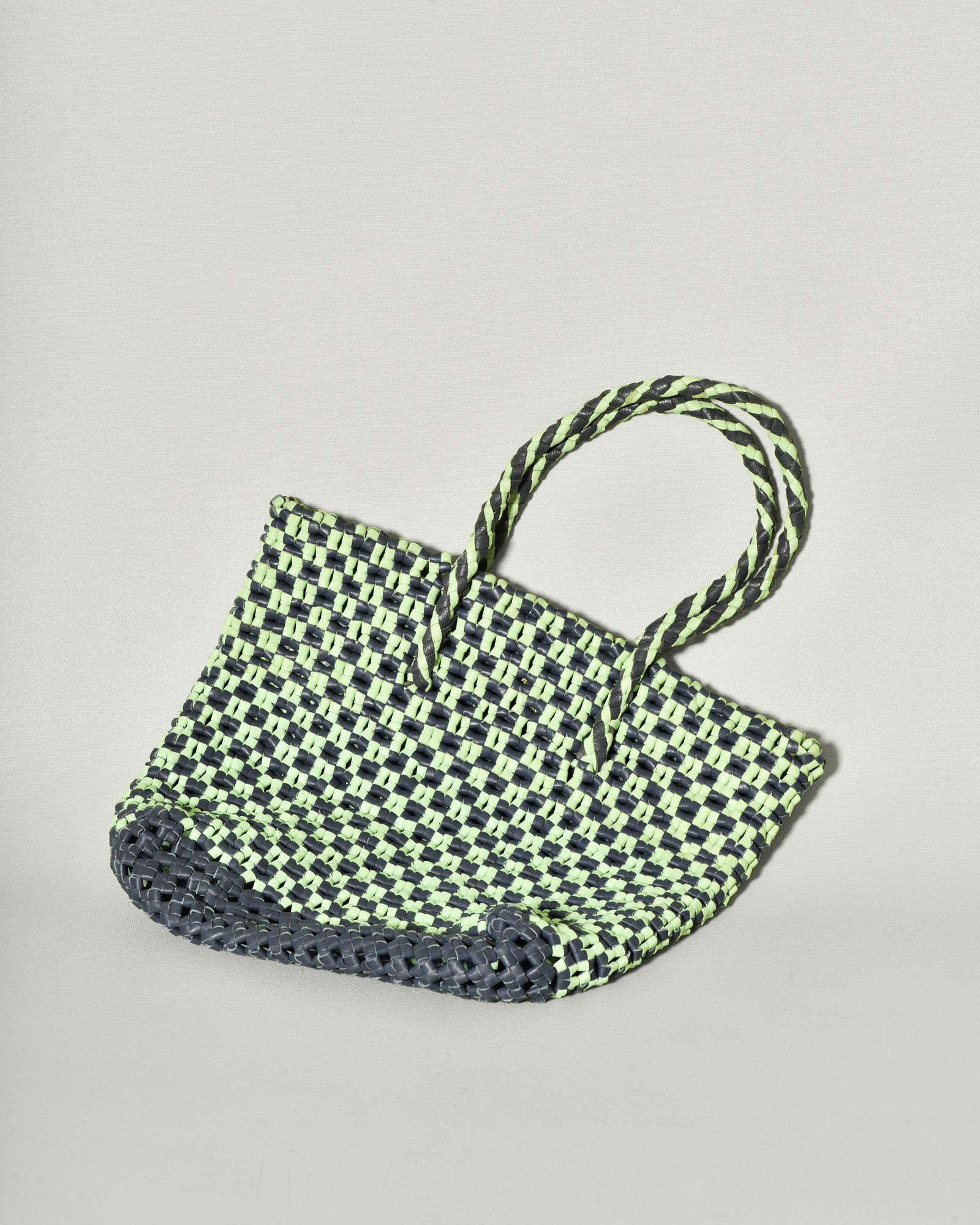 Sac à main tissé en cuir bicolore Dragon Diffusion