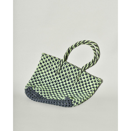 Sac à main tissé en cuir bicolore Dragon Diffusion