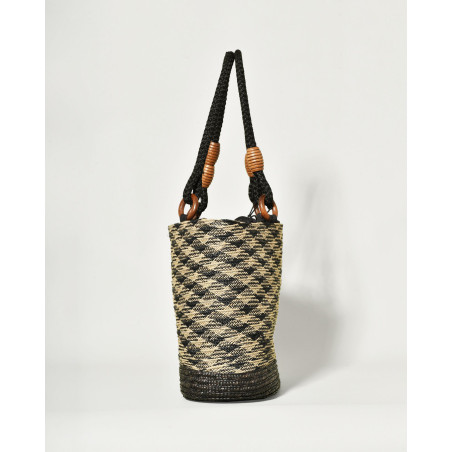 Sac cabas bicolore en fibres tressées Caterina Bertini