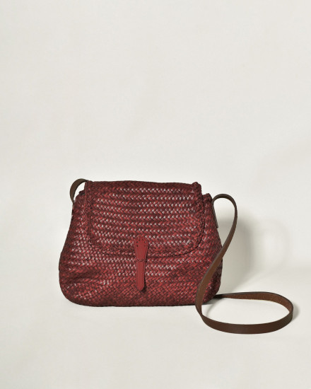 Sac en cuir tressé avec fermeture à rabat Dragon Diffusion