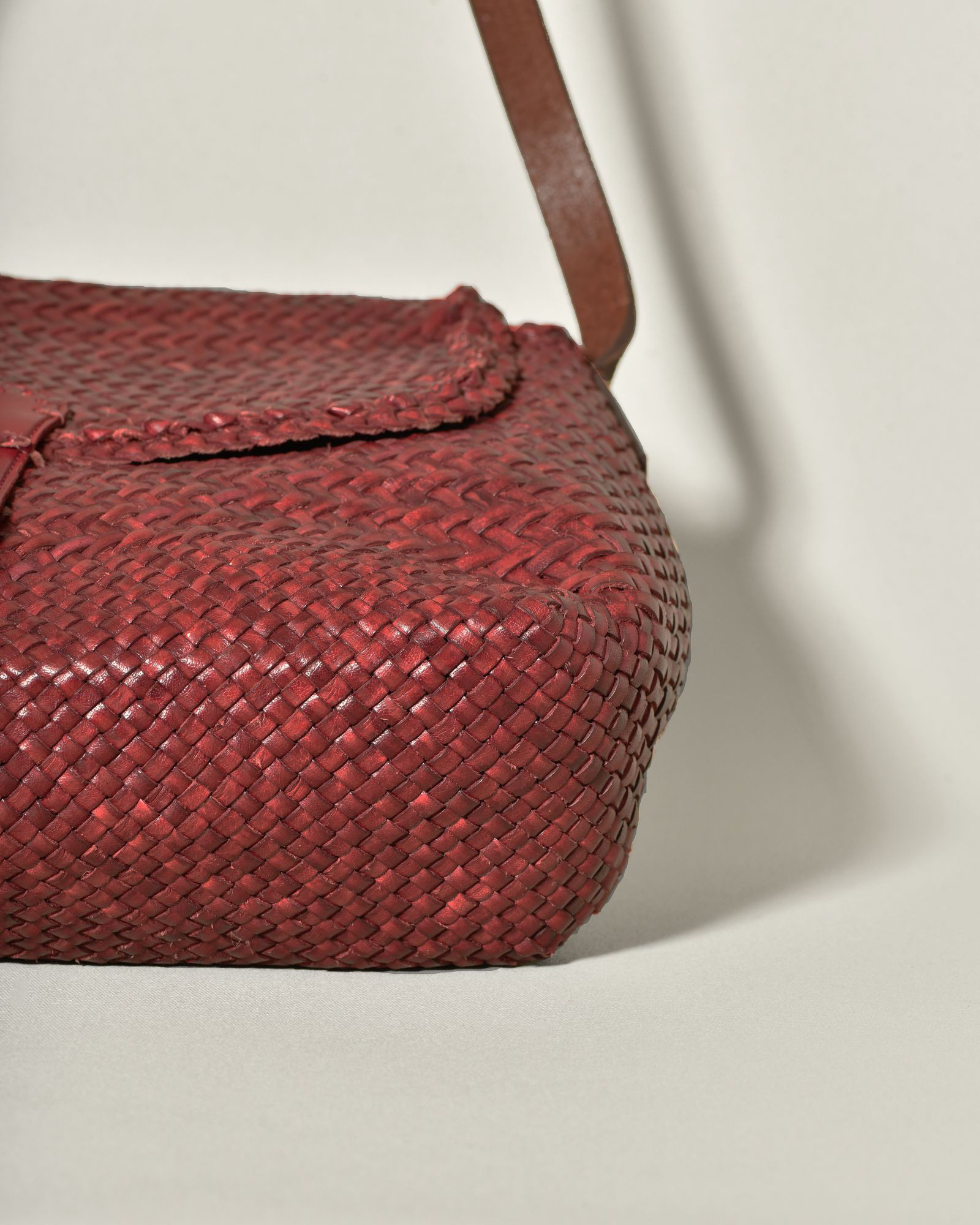 Sac en cuir tressé avec fermeture à rabat Dragon Diffusion