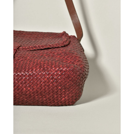 Sac en cuir tressé avec fermeture à rabat Dragon Diffusion