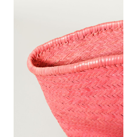 Sac cabas rose en fibres tressées Dragon Diffusion