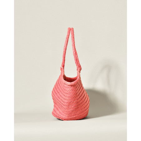 Sac cabas rose en fibres tressées Dragon Diffusion