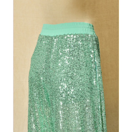Pantalon à sequins vert Clips