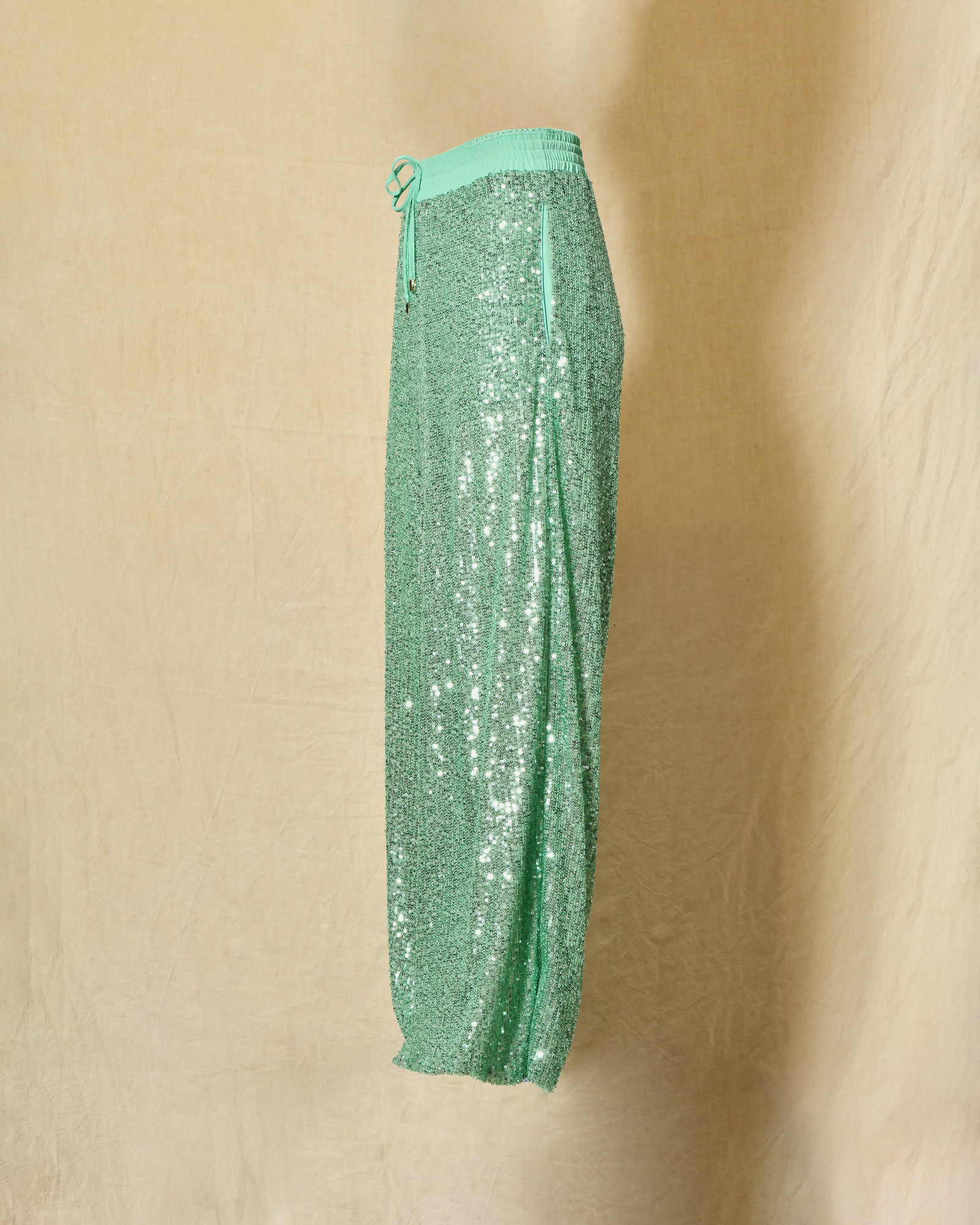 Pantalon à sequins vert Clips