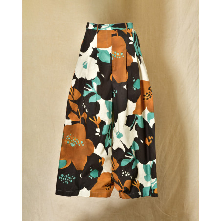 Pantalon large à imprimé florale Lady Cotton