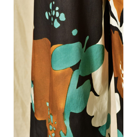 Pantalon large à imprimé florale Lady Cotton