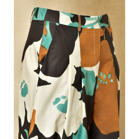 Pantalon large à imprimé florale Lady Cotton