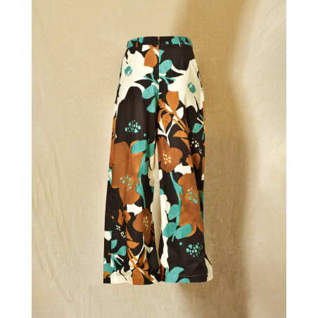 Pantalon large à imprimé florale Lady Cotton