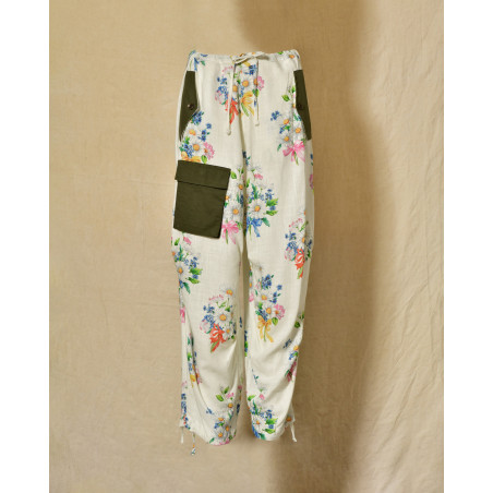 Pantalon en lin à imprimés floraux Front Street