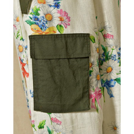 Pantalon en lin à imprimés floraux Front Street