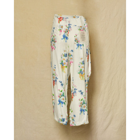 Pantalon en lin à imprimés floraux Front Street