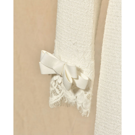 Robe en tweed et dentelle blanche Edward Achour