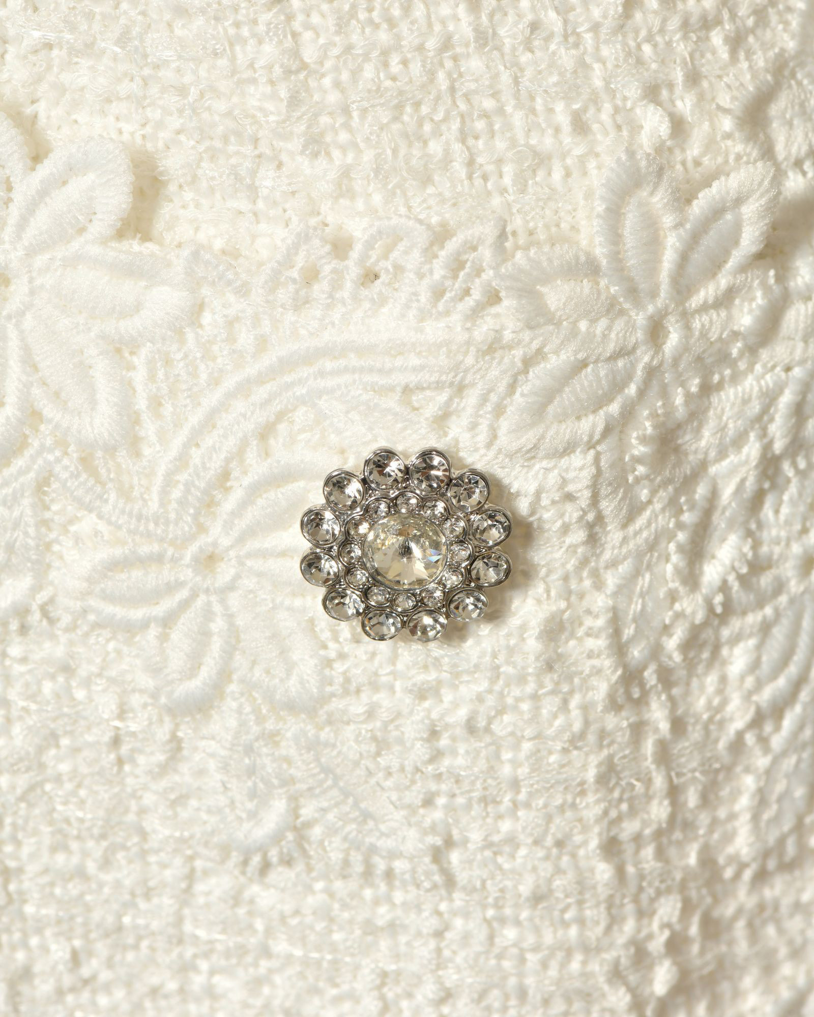 Robe en tweed et dentelle blanche Edward Achour