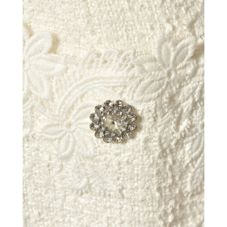 Robe en tweed et dentelle blanche Edward Achour