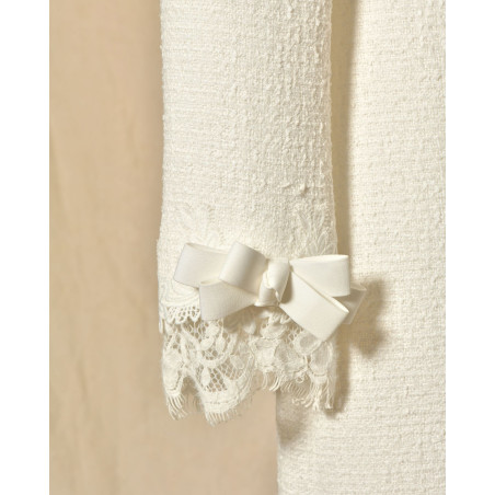 Robe en tweed et dentelle blanche Edward Achour