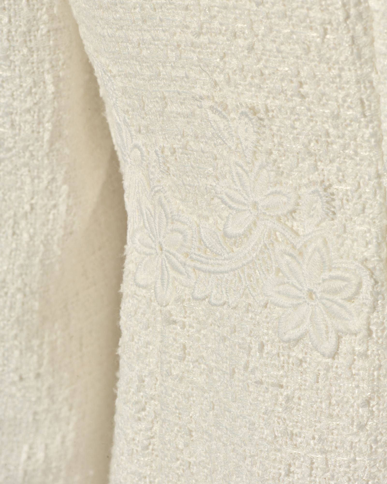 Robe en tweed et dentelle blanche Edward Achour