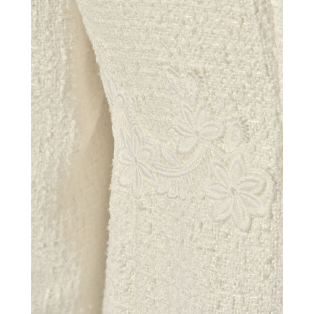 Robe en tweed et dentelle blanche Edward Achour
