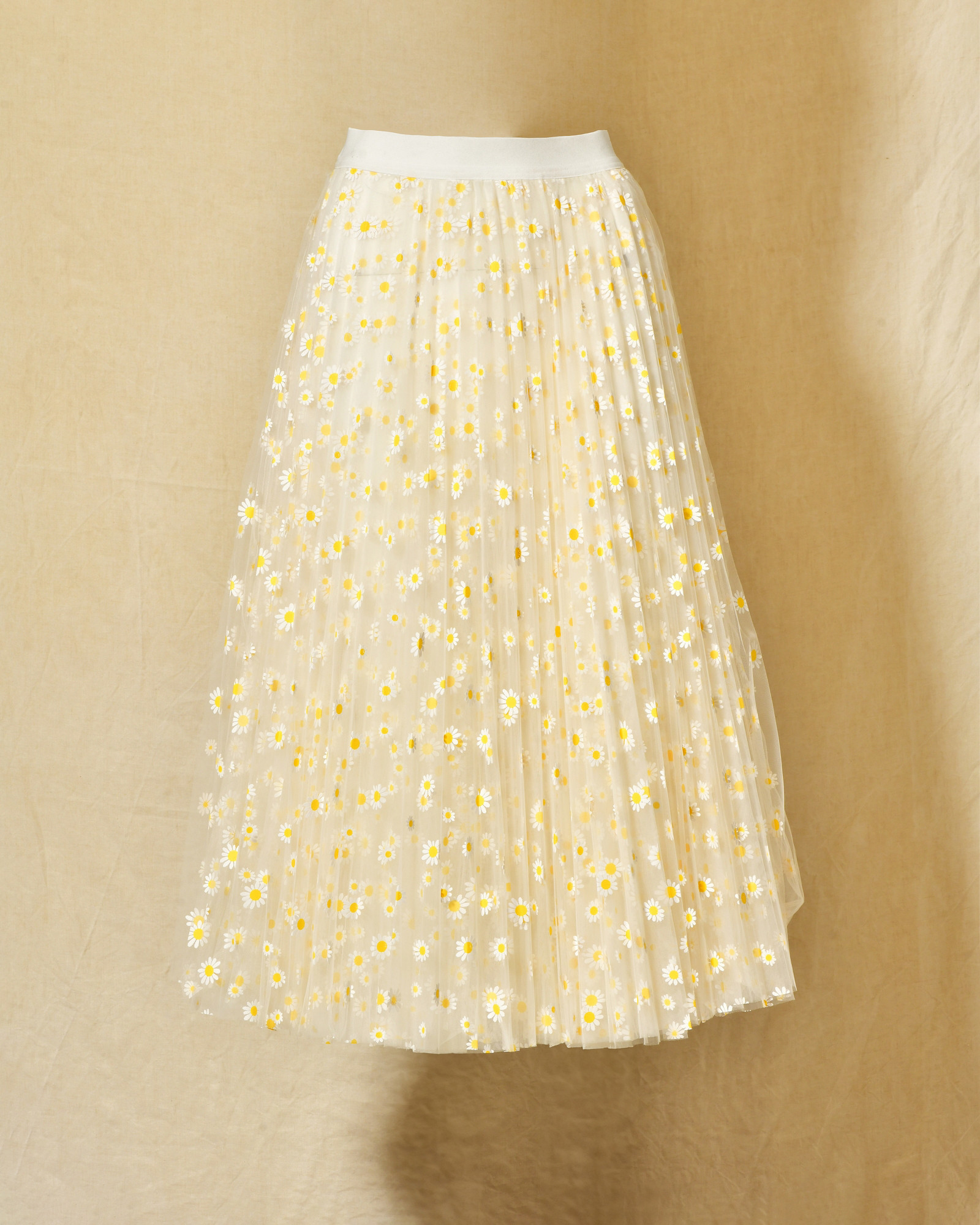 Jupe longue en tulle à imprimé marguerite Edward Achour