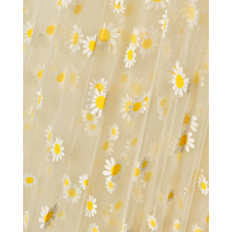 Jupe longue en tulle à imprimé marguerite Edward Achour
