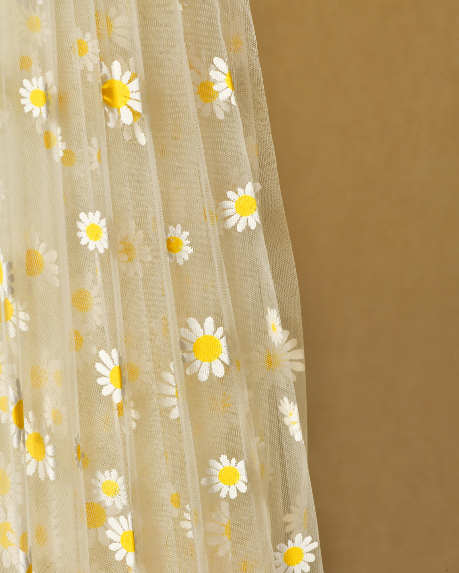 Jupe longue en tulle à imprimé marguerite Edward Achour