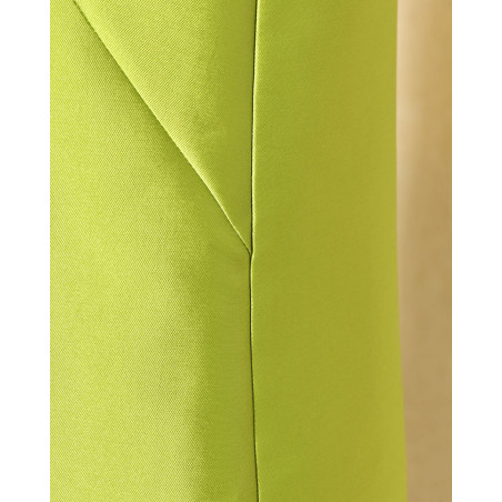 Robe trapèze vert citron sans manches Clips