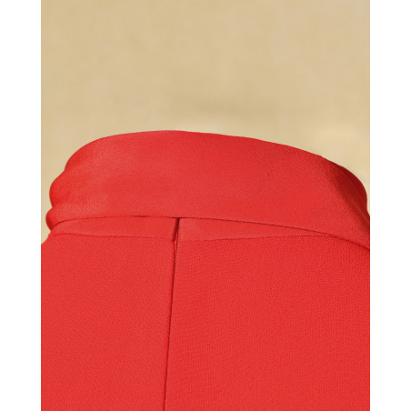Blouse en crêpe rouge à col lavallière Red Valentino