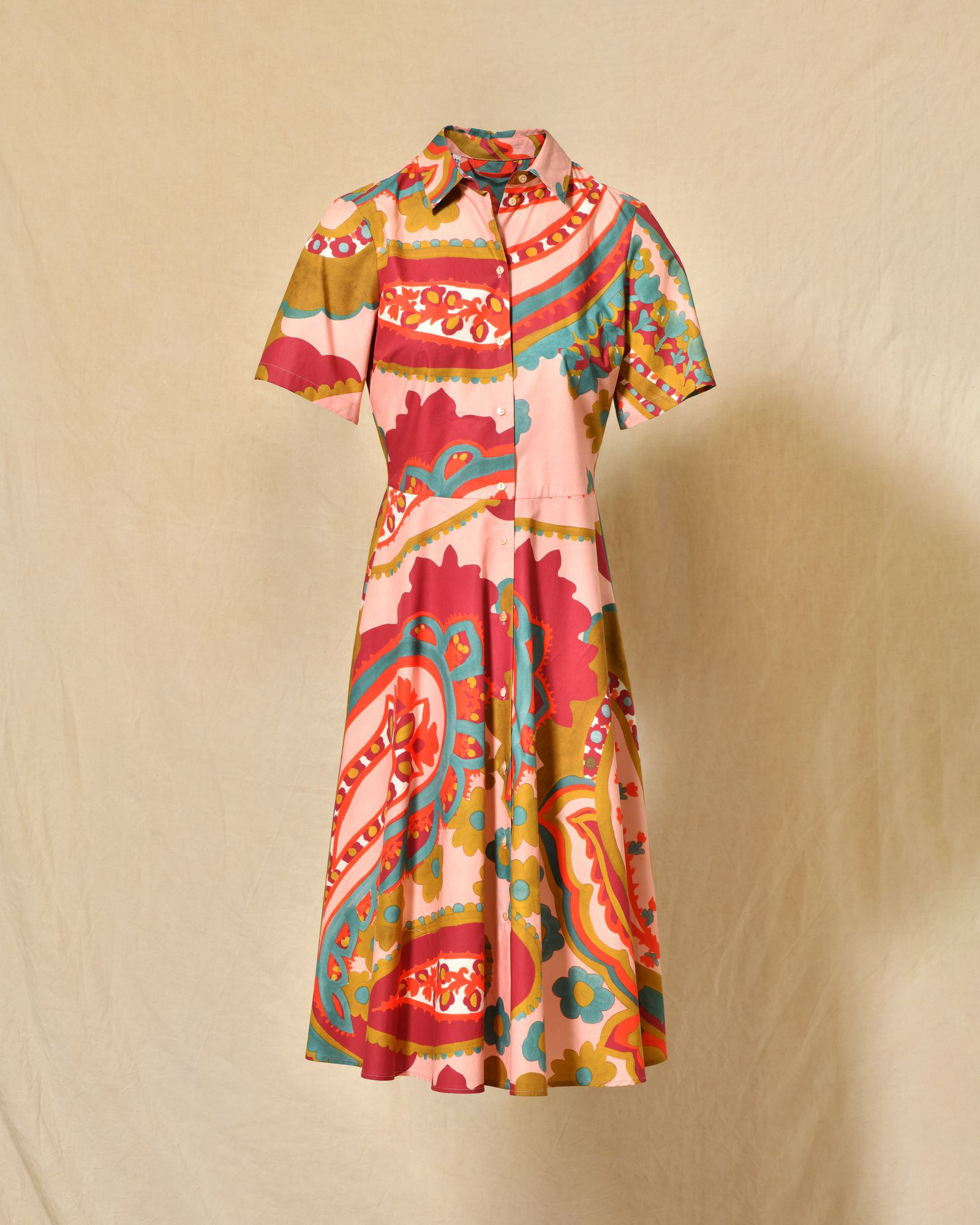 Robe chemise à imprimés multicolores Lady Cotton