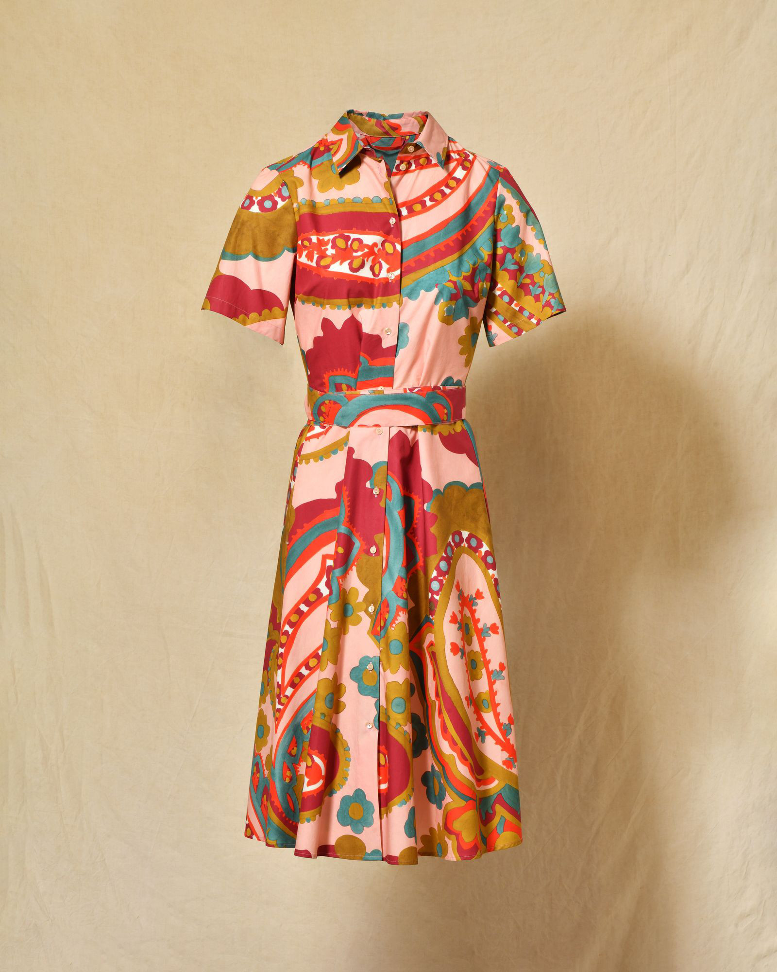 Robe chemise à imprimés multicolores Lady Cotton