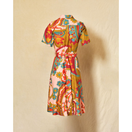 Robe chemise à imprimés multicolores Lady Cotton