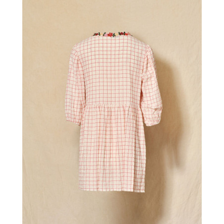 Robe en coton à carreaux à broderies florales Front Street