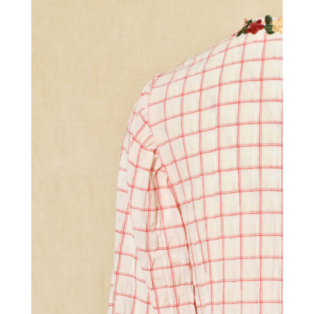Robe en coton à carreaux à broderies florales Front Street