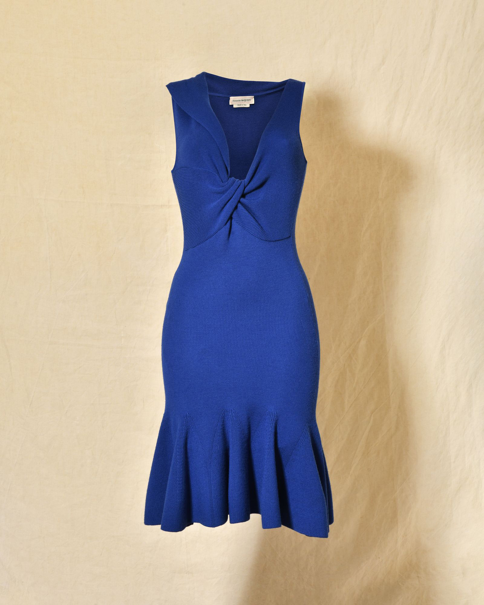 Robe en laine bleue roi Alexander McQueen