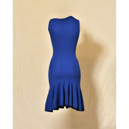 Robe en laine bleue roi Alexander McQueen