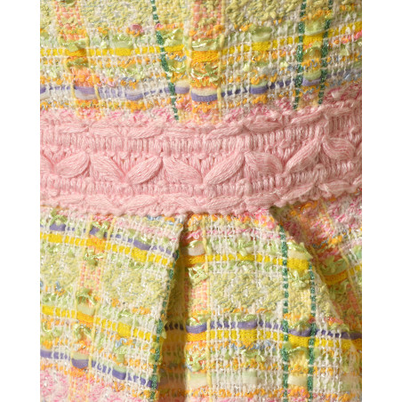 Robe sans manches en tweed vert pastel Edward Achour