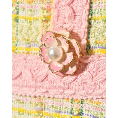 Robe sans manches en tweed vert pastel Edward Achour