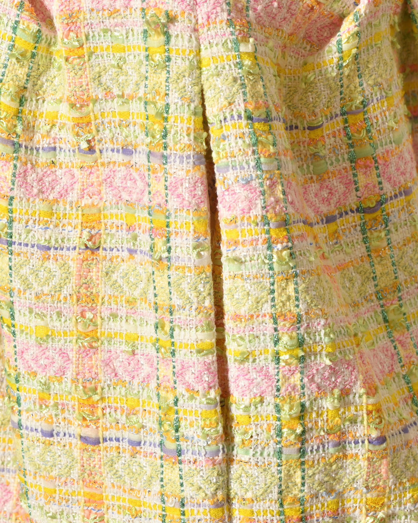 Robe sans manches en tweed vert pastel Edward Achour