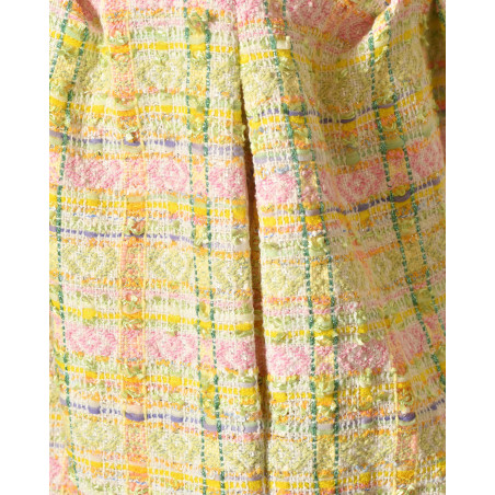 Robe sans manches en tweed vert pastel Edward Achour