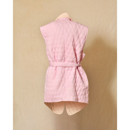 Veste sans manches matelassée rose V.de.Vinster