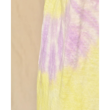 Robe en lin sans manches tie & dye jaune et lilas Ma Petite Capsule