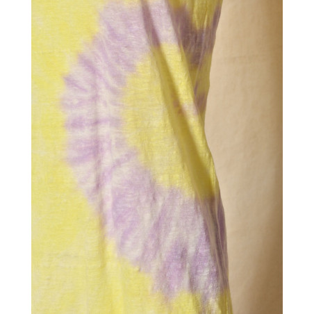 Robe en lin sans manches tie & dye jaune et lilas Ma Petite Capsule