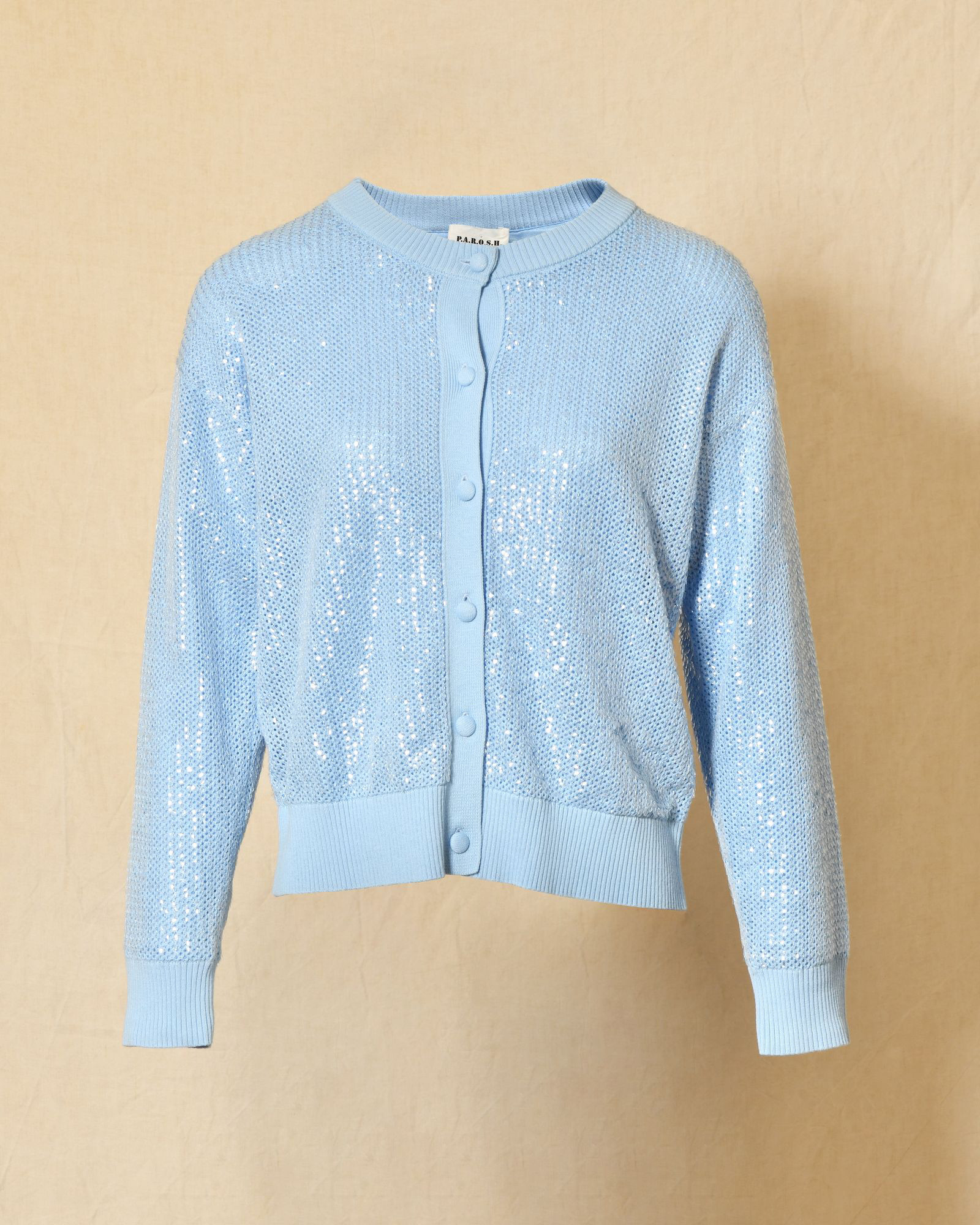 Cardigan à sequins bleu pastel Parosh