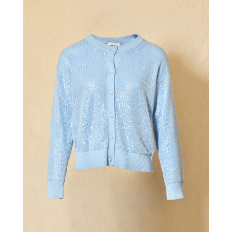 Cardigan à sequins bleu pastel Parosh
