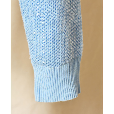 Cardigan à sequins bleu pastel Parosh