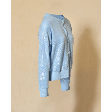 Cardigan à sequins bleu pastel Parosh