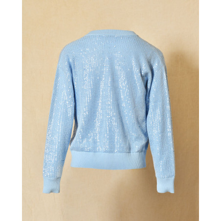 Cardigan à sequins bleu pastel Parosh